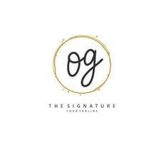 OG Initial letter handwriting and  signature logo. A concept handwriting initial logo with template element. vector