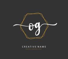 OG Initial letter handwriting and  signature logo. A concept handwriting initial logo with template element. vector