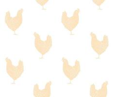 Vector seamless pattern of hand drawn chicken hen