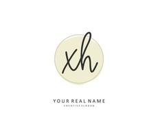 X h xh inicial letra escritura y firma logo. un concepto escritura inicial logo con modelo elemento. vector