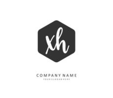 X H XH Initial letter handwriting and  signature logo. A concept handwriting initial logo with template element. vector