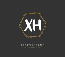 X h xh inicial letra escritura y firma logo. un concepto escritura inicial logo con modelo elemento. vector