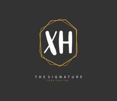 X h xh inicial letra escritura y firma logo. un concepto escritura inicial logo con modelo elemento. vector