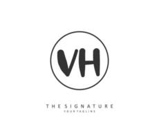 V H VH Initial letter handwriting and  signature logo. A concept handwriting initial logo with template element. vector