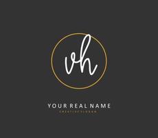 V H VH Initial letter handwriting and  signature logo. A concept handwriting initial logo with template element. vector