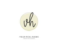 V H VH Initial letter handwriting and  signature logo. A concept handwriting initial logo with template element. vector