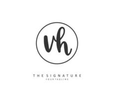 V H VH Initial letter handwriting and  signature logo. A concept handwriting initial logo with template element. vector