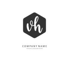 V H VH Initial letter handwriting and  signature logo. A concept handwriting initial logo with template element. vector