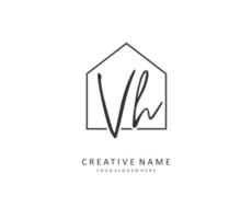 V H VH Initial letter handwriting and  signature logo. A concept handwriting initial logo with template element. vector