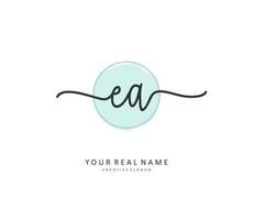 E A EA Initial letter handwriting and  signature logo. A concept handwriting initial logo with template element. vector