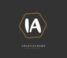 I A IA Initial letter handwriting and  signature logo. A concept handwriting initial logo with template element. vector