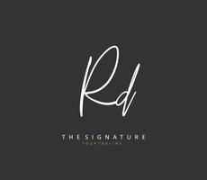 RD Initial letter handwriting and  signature logo. A concept handwriting initial logo with template element. vector