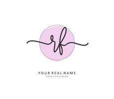 RF Initial letter handwriting and  signature logo. A concept handwriting initial logo with template element. vector