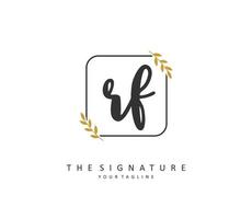 RF Initial letter handwriting and  signature logo. A concept handwriting initial logo with template element. vector