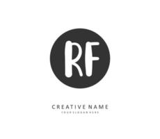 RF Initial letter handwriting and  signature logo. A concept handwriting initial logo with template element. vector