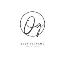 OG Initial letter handwriting and  signature logo. A concept handwriting initial logo with template element. vector