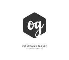 OG Initial letter handwriting and  signature logo. A concept handwriting initial logo with template element. vector