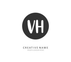 V H VH Initial letter handwriting and  signature logo. A concept handwriting initial logo with template element. vector