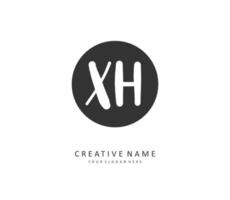 X H XH Initial letter handwriting and  signature logo. A concept handwriting initial logo with template element. vector