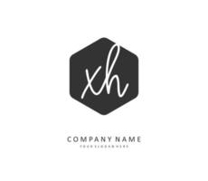 X H XH Initial letter handwriting and  signature logo. A concept handwriting initial logo with template element. vector