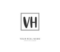 V H VH Initial letter handwriting and  signature logo. A concept handwriting initial logo with template element. vector