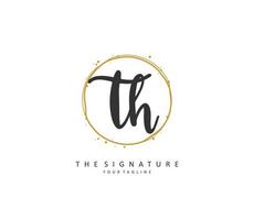 t h th inicial letra escritura y firma logo. un concepto escritura inicial logo con modelo elemento. vector
