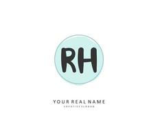 r h rh inicial letra escritura y firma logo. un concepto escritura inicial logo con modelo elemento. vector