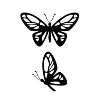 butterfly silhouette design vector illustration. insect sign and symbol use for wedding decoration.