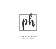 P H PH Initial letter handwriting and  signature logo. A concept handwriting initial logo with template element. vector