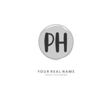 P H PH Initial letter handwriting and  signature logo. A concept handwriting initial logo with template element. vector