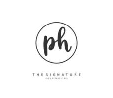 P H PH Initial letter handwriting and  signature logo. A concept handwriting initial logo with template element. vector