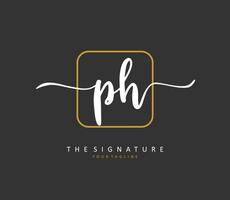 pags h ph inicial letra escritura y firma logo. un concepto escritura inicial logo con modelo elemento. vector