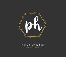 P H PH Initial letter handwriting and  signature logo. A concept handwriting initial logo with template element. vector