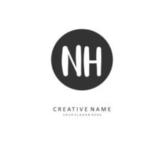 N H NH Initial letter handwriting and  signature logo. A concept handwriting initial logo with template element. vector