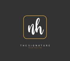 N H NH Initial letter handwriting and  signature logo. A concept handwriting initial logo with template element. vector