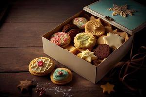 clasificado Navidad galletas en un caja foto