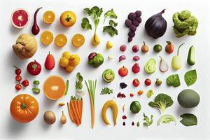 Healthy eating background studio photography of different fruits and vegetables photo