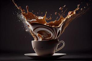 clean coffee cup with coffee splash photo