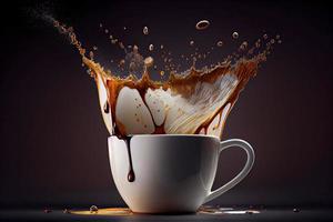 clean coffee cup with coffee splash photo