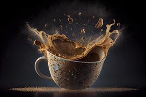 clean coffee cup with coffee splash photo