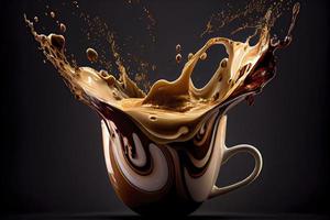 clean coffee cup with coffee splash photo