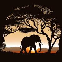 elephant silhouette AI Generated photo