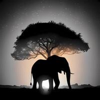 elephant silhouette AI Generated photo