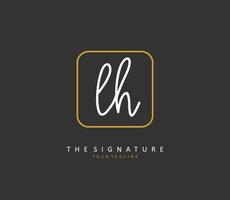 L H LH Initial letter handwriting and  signature logo. A concept handwriting initial logo with template element. vector