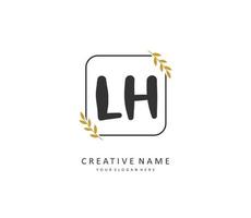 L H LH Initial letter handwriting and  signature logo. A concept handwriting initial logo with template element. vector