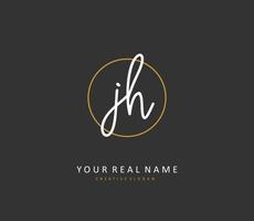 J H JH Initial letter handwriting and  signature logo. A concept handwriting initial logo with template element. vector