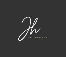 J H JH Initial letter handwriting and  signature logo. A concept handwriting initial logo with template element. vector