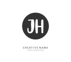 J H JH Initial letter handwriting and  signature logo. A concept handwriting initial logo with template element. vector