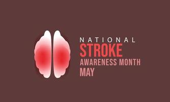 National Stroke awareness month is observed each year in May. Template for background, banner, card, poster. vector