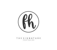 F H FH Initial letter handwriting and  signature logo. A concept handwriting initial logo with template element. vector